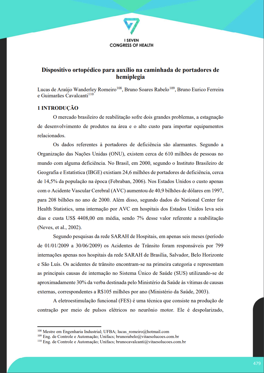 Dispositivo ortopédico para auxílio na caminhada de portadores de hemiplegia